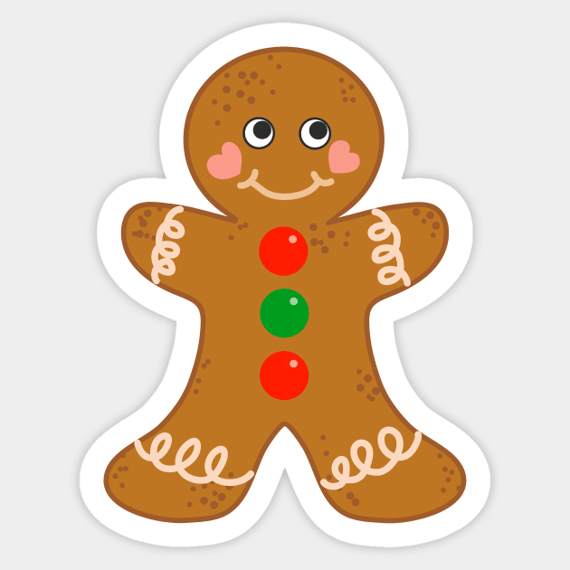 Holiday Gingerbread Man Christmas Cookie Baking Love Sticker by notsniwart